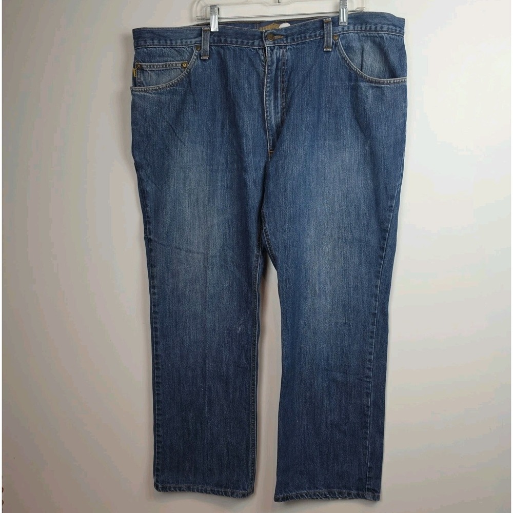 Diamond Gusset Jeans Mens 44x30 Blue Straight Leg Made USA Workwear